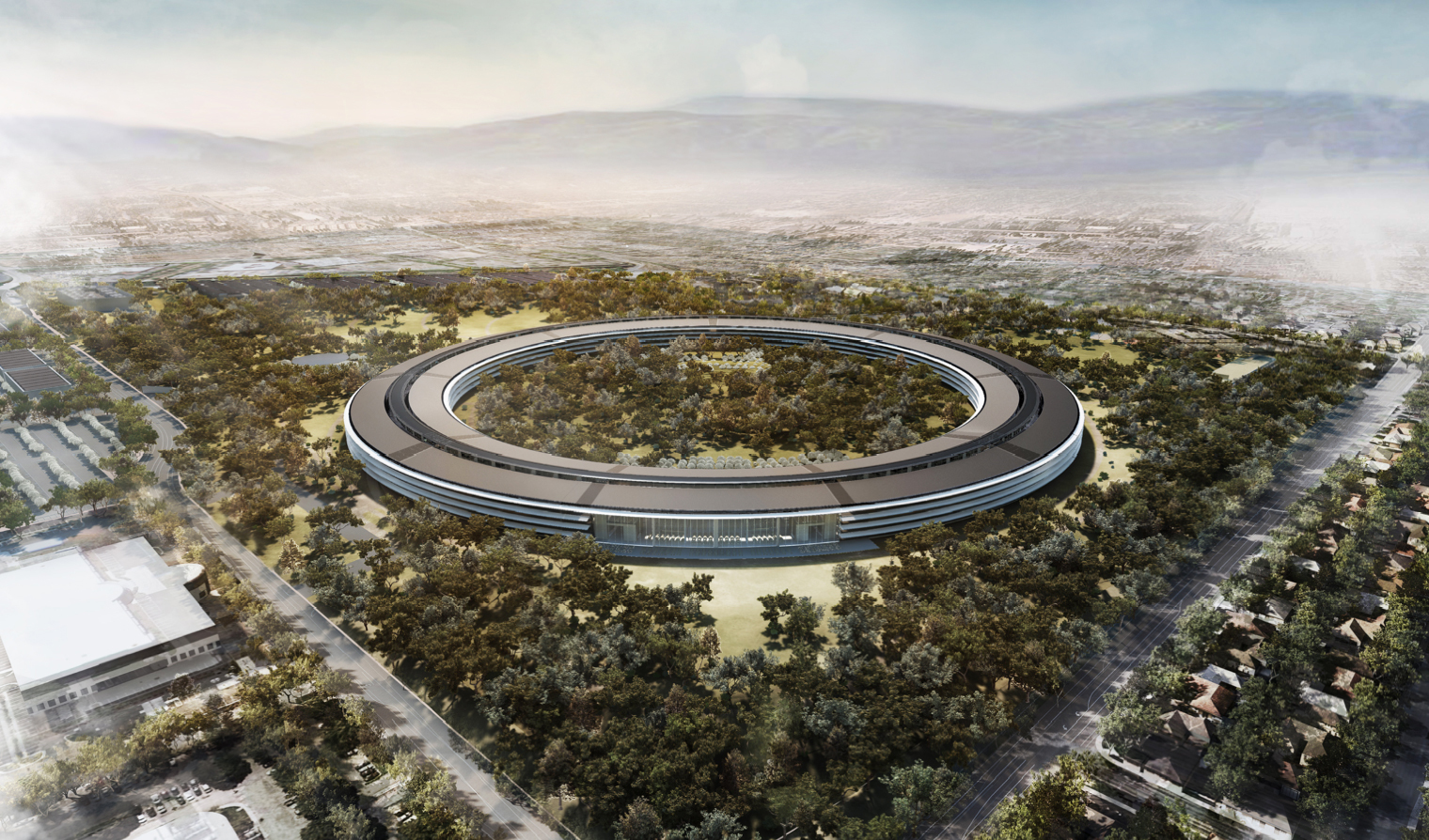 Новый офис-«космический корабль» Apple в процессе строительства