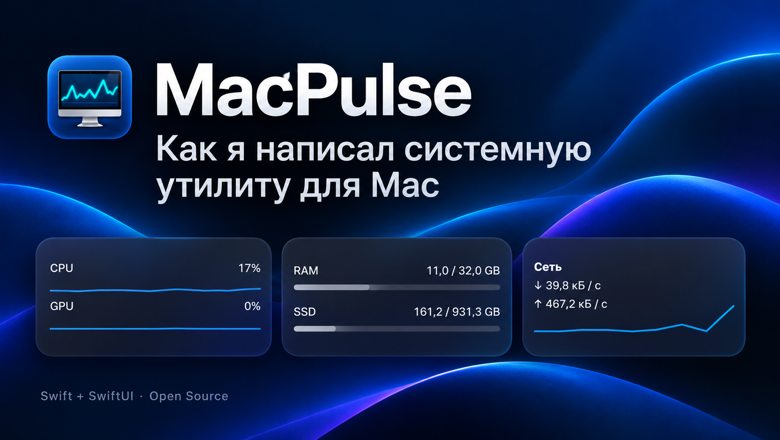 Как я устал платить за CleanMyMac и iStat Menus и написал свой комбайн на Swift с 0.2% CPU в фоне