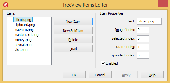 Edit items. Item Editor. TTREEVIEW Lazarus.