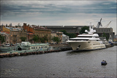 Roman Abramovich's Pelorus yacht in St.Petersburg