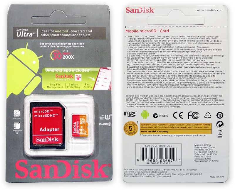Подделка на Sandisk Extreme 64GB Micro SD