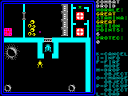 A screenshot from Rebelstar, a well-known Spectrum game