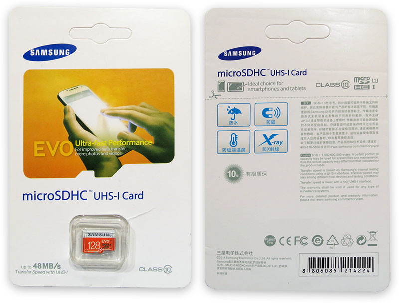 Подделка на Samsung EVO 128GB Micro SD