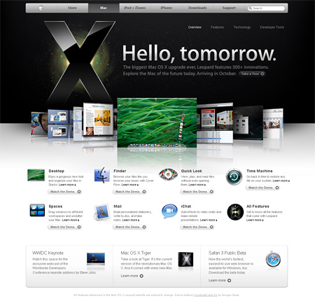 New Apple Website Design