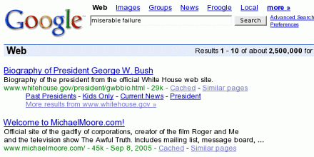 Скриншот страницы выдачи Google от 10.09.05