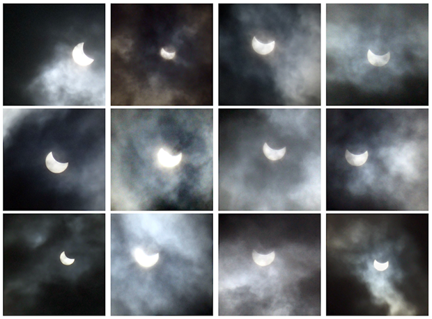 Solar eclipse images filtered with ImageAdjust