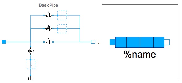 diagram for pipe in normal, restricted, leaking, and blocked operations
