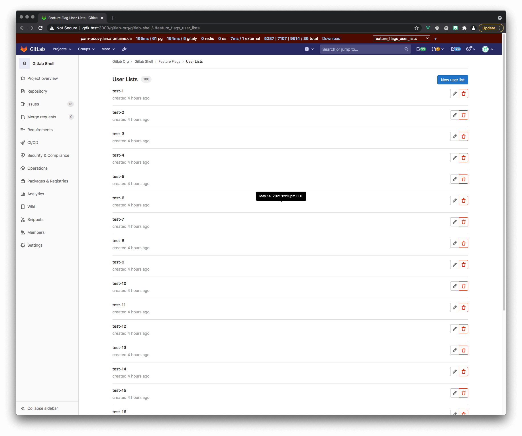 Feature Flags User List is now on its own page