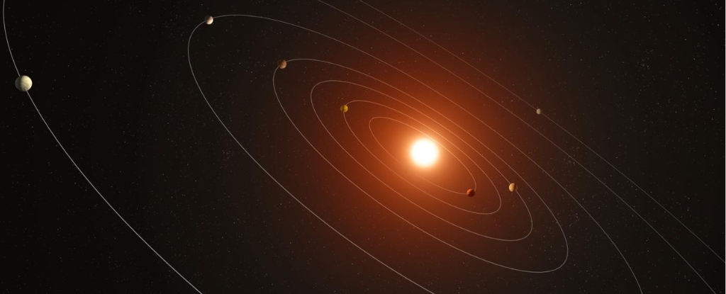 Художественная концепция семипланетной системы Kepler 385, представленной в новом каталоге планет-кандидатов, обнаруженных космическим телескопом НАСА Kepler