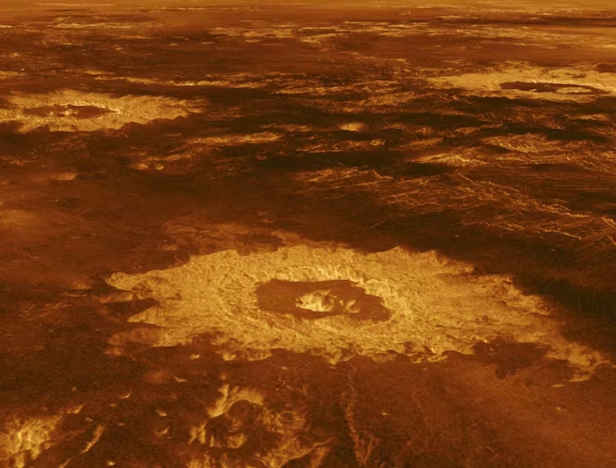Космический аппарат НАСА «Магеллан» сделал это изображение венерианских кратеров