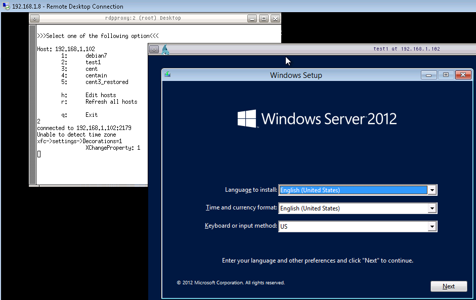 Установка операционной системы в Windows Server 2012