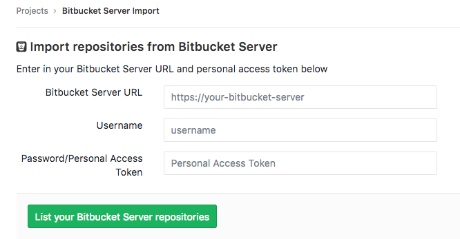 Importer for Bitbucket Server