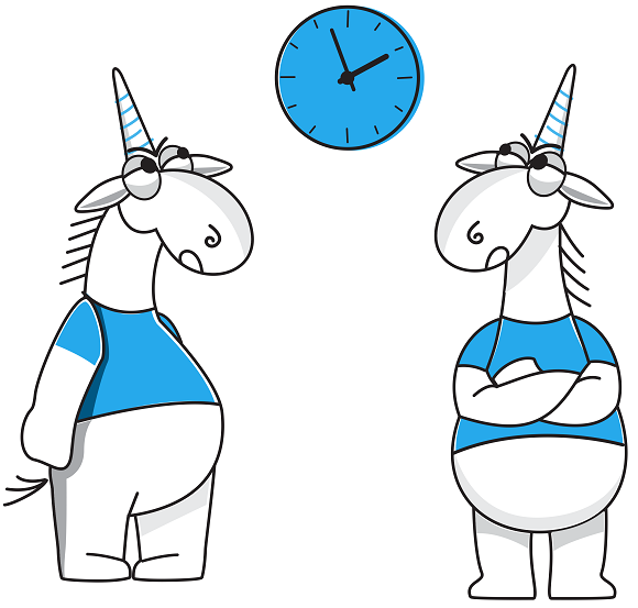 Figura 1. Tiempo para la búsqueda de errores. Los unicornios están esperando.