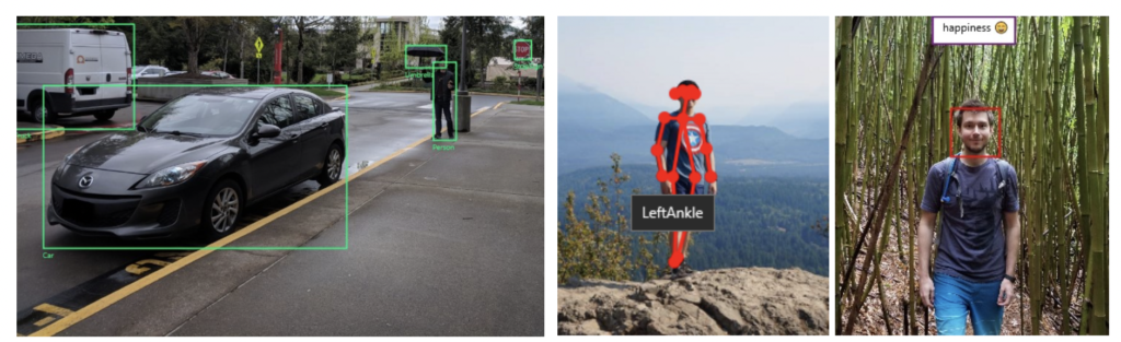From left to right, you are seeing in action the Object Detector, Skeletal Detector, and Emotion Recognizer skills.