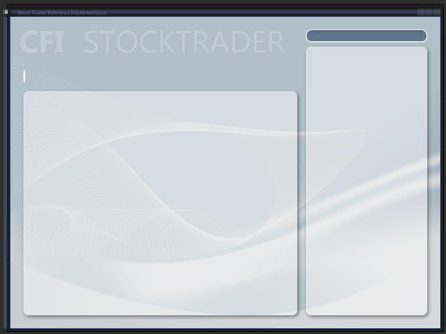 Главное окно Stock Trader RI в Expression Blend.