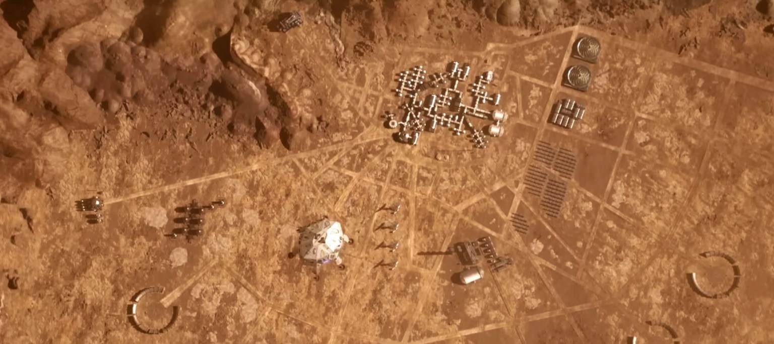 Сцена из сериала «Ради всего человечества»: вымышленный город на Марсе