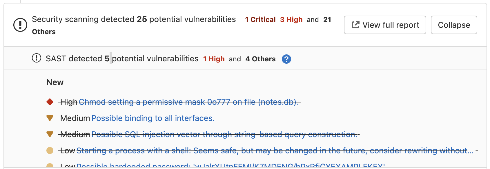 Improved vulnerability tracking for GoSec, Semgrep, and Brakeman analyzers