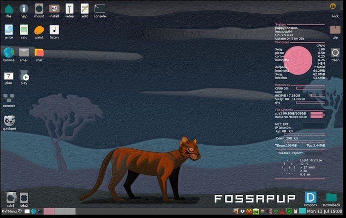 Вышел Puppy Linux 9.5, дистрибутив для устаревших и слабых ПК и ноутбуков
