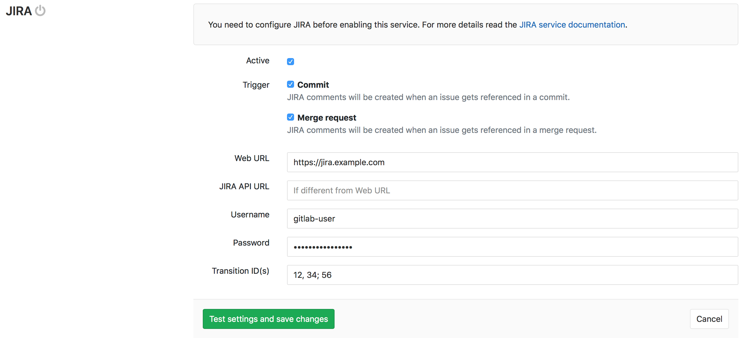 Multiple Jira transition IDs for closing Jira issues from GitLab