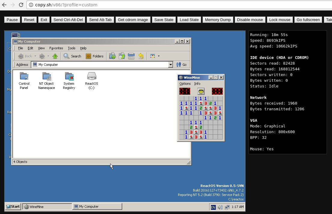 ReactOS in the browser