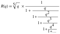 Form that R(q) is the continued fraction of