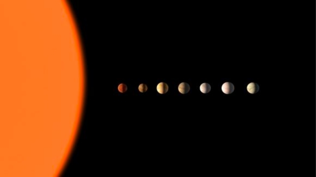 На этой иллюстрации художник сравнивает относительные размеры планет Kepler-385 (KOI 2433).