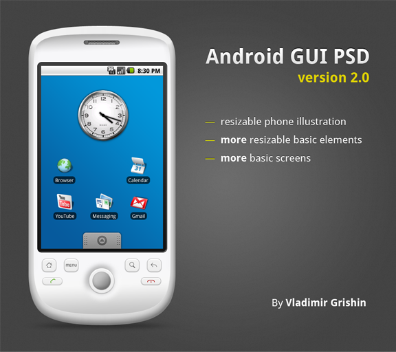 Android GUI PSD v. 2.0