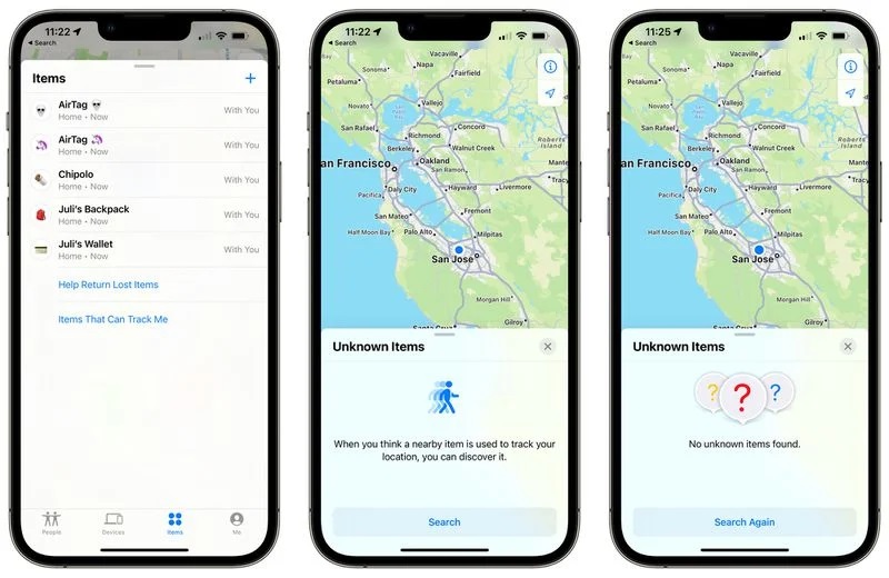 iOS 15.2 даст пользователю возможность искать чужие AirTag, которые могут его отслеживать