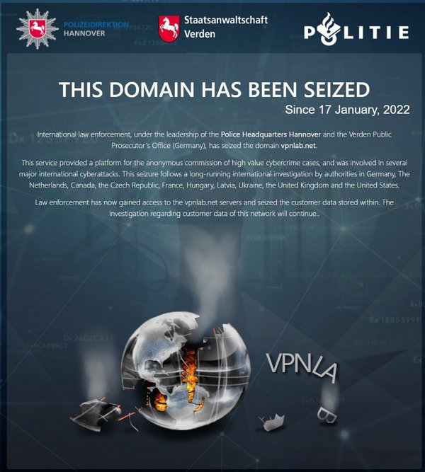 Европол и украинские спецслужбы закрыли VPNLab.net