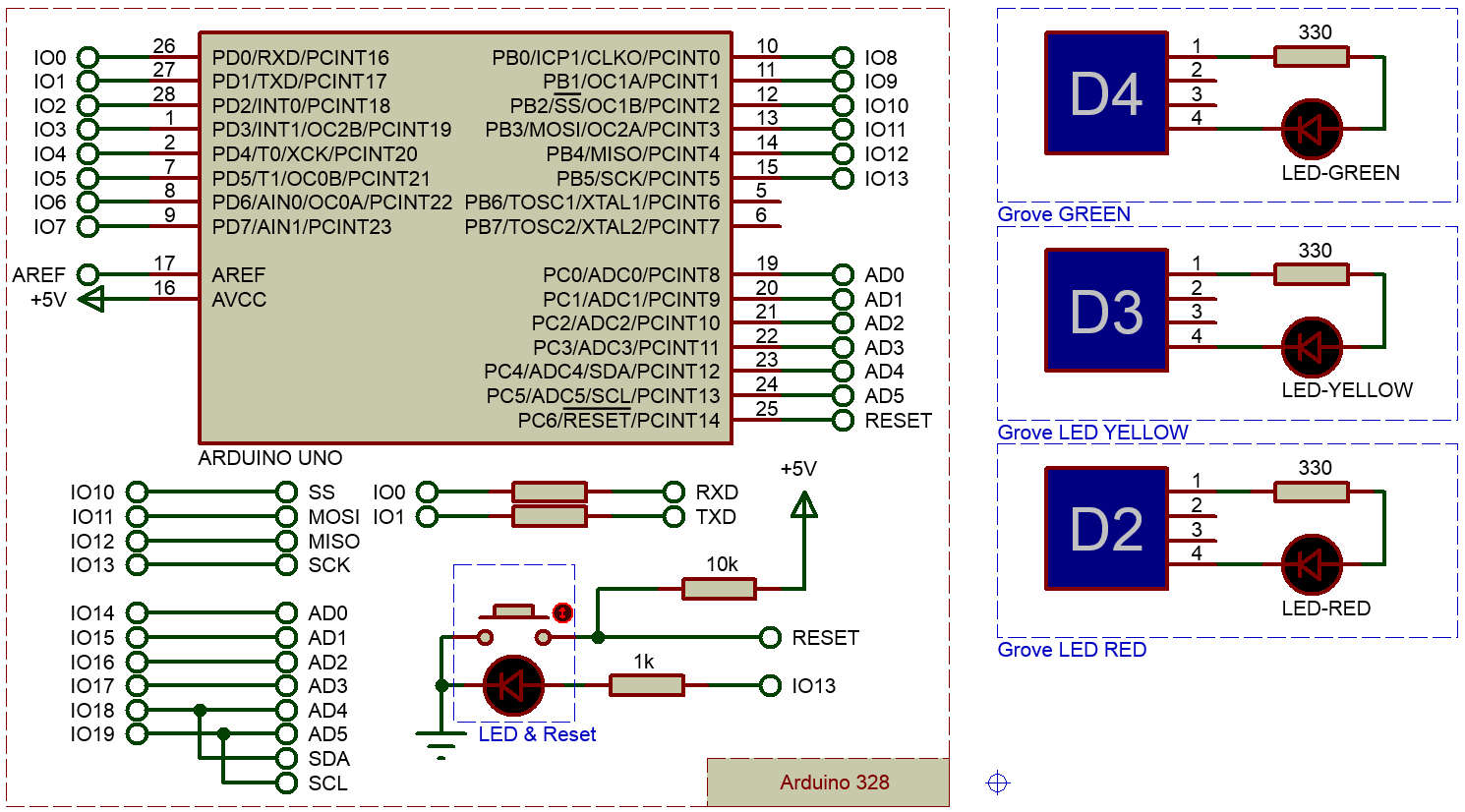 Схема подключения  LED модулей к Arduino Uno