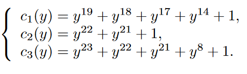 System of equations for the generator A5 / 1