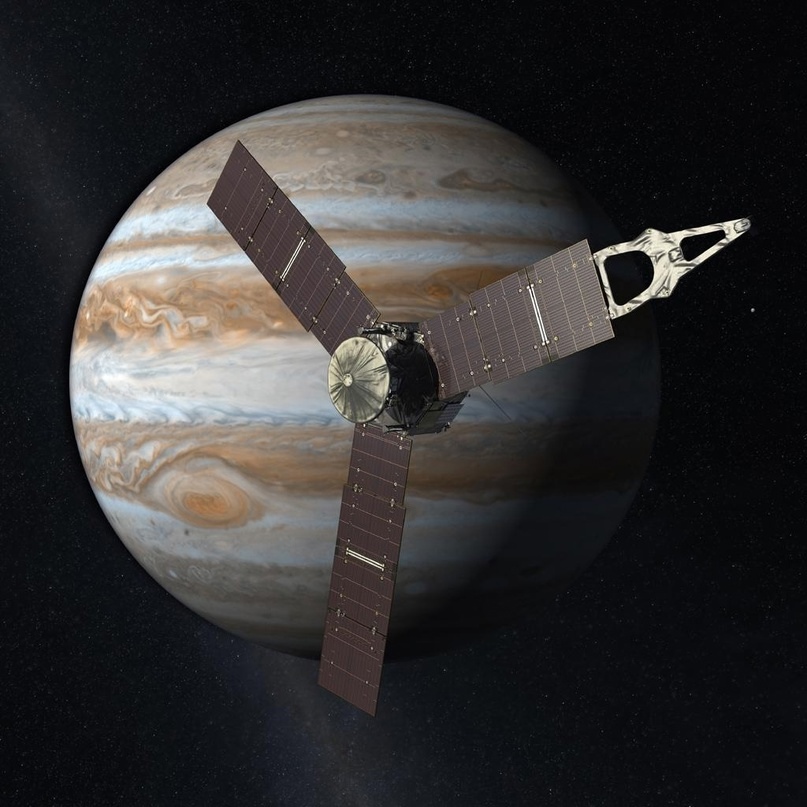 АМС «Юнона» на фоне Юпитера.