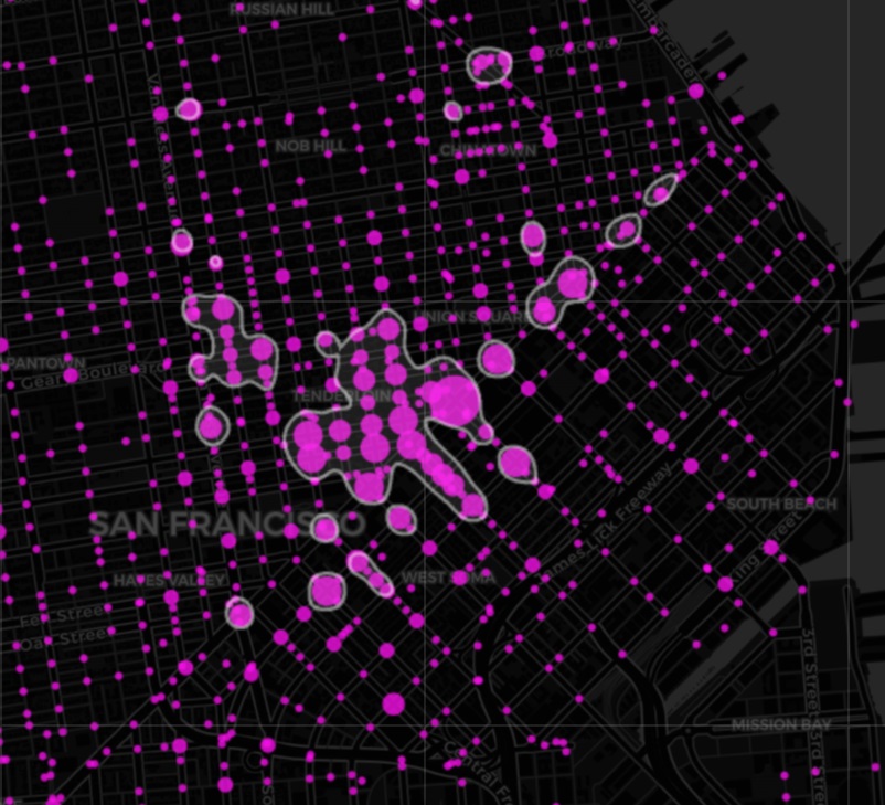 Сан-Франциско: очаги ДТП и их кластеризация. www.walkuplawoffice.com/2017/10/18/sf-dangerous-pedestrian-intersections