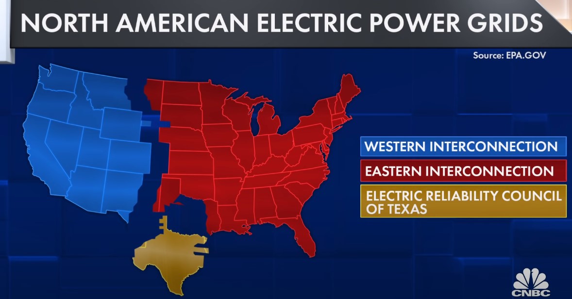 Обособленная энергосеть Техаса выделяется на фоне США. 