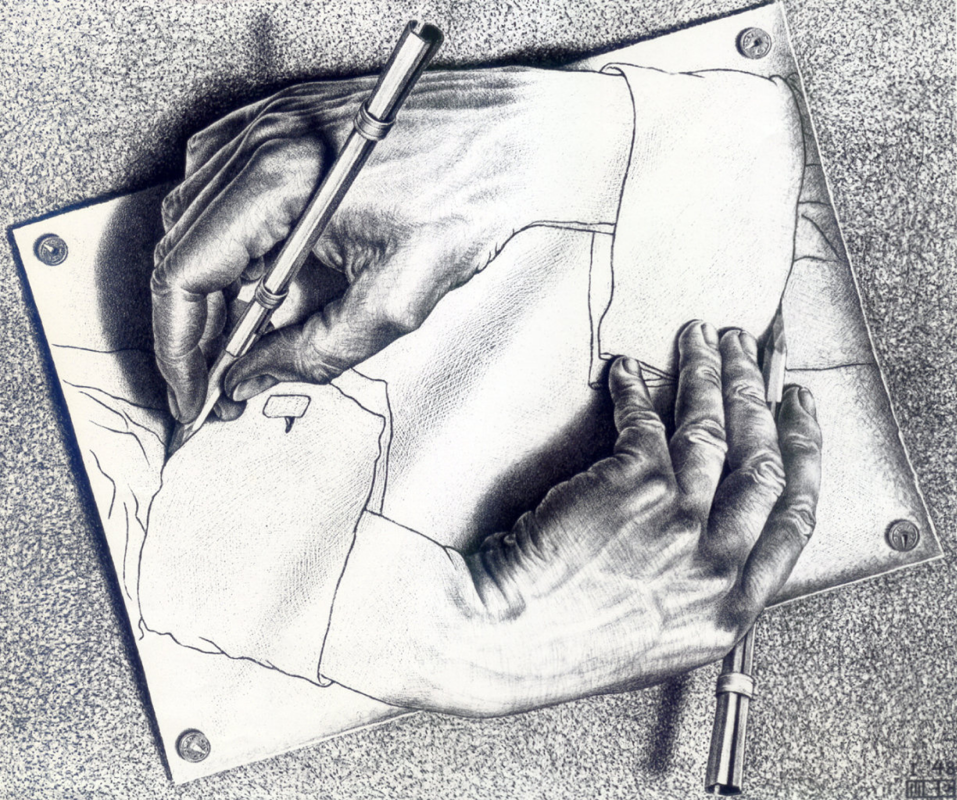 Эшер, Морис Корнелис Рисующие руки. 1948