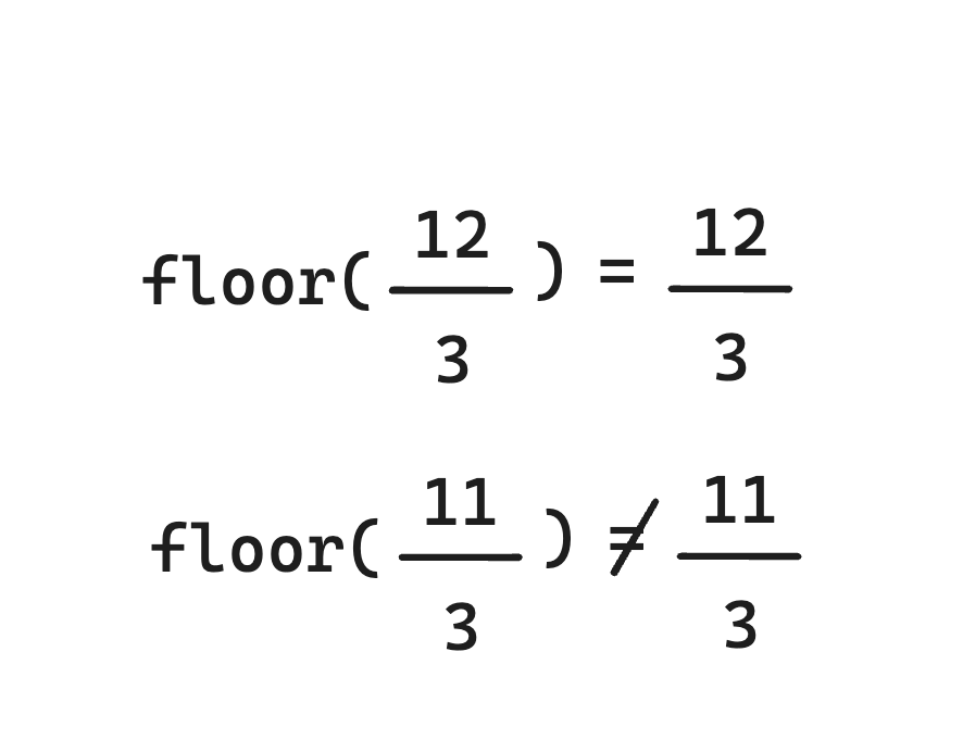 Функция floor в мат. программах округляет число в меньшую сторону до ближайшего целого значения