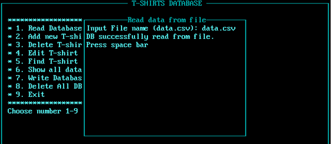 Считывание базы данных из csv файла
