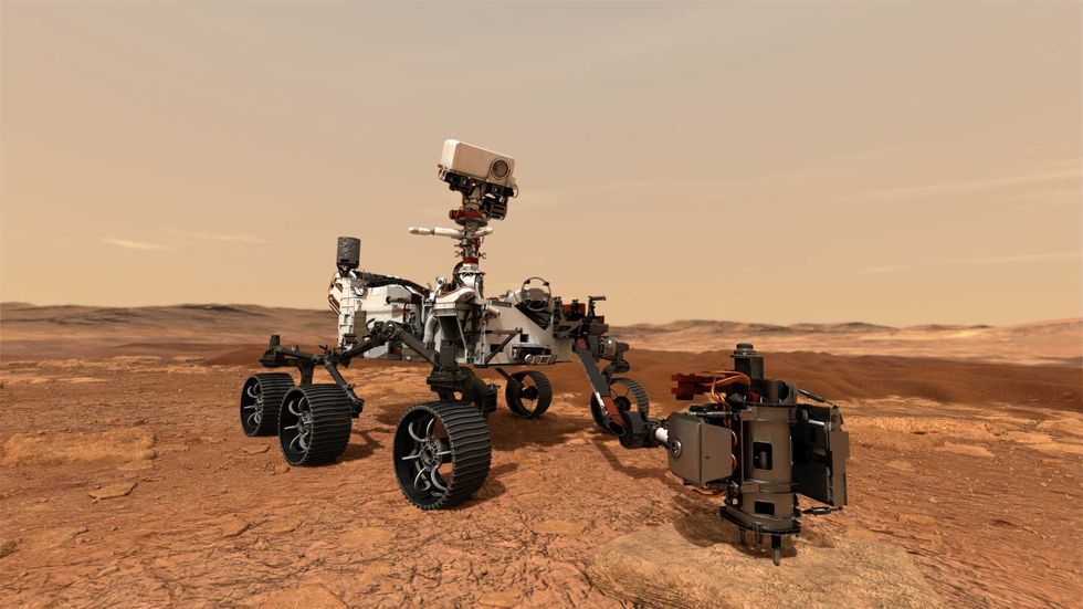 Для сбора образцов горной породы на Марсе аппарат NASA "Марс 2020" будет использовать буровую установку.