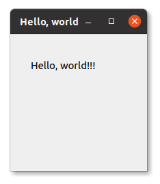 Окно Hello, world на Ubuntu