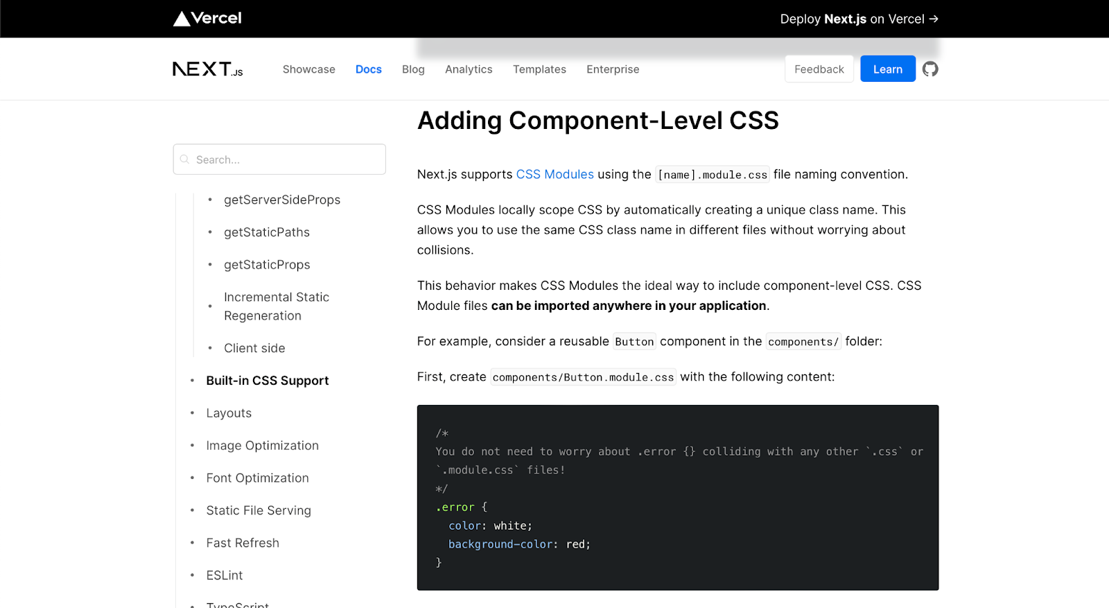 Built-In CSS Support