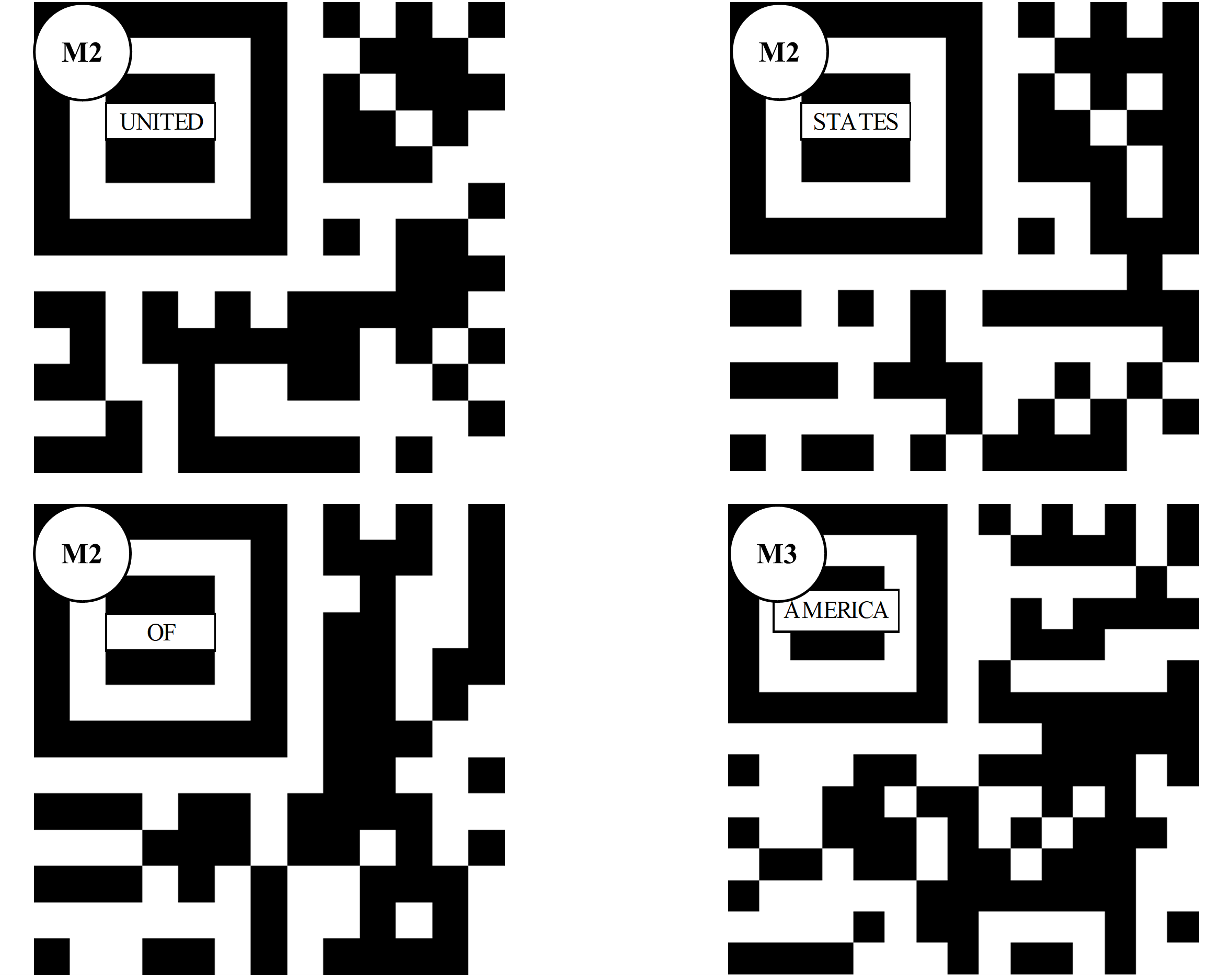Рисунок 1 – Micro QR Code версий М2 и М3   