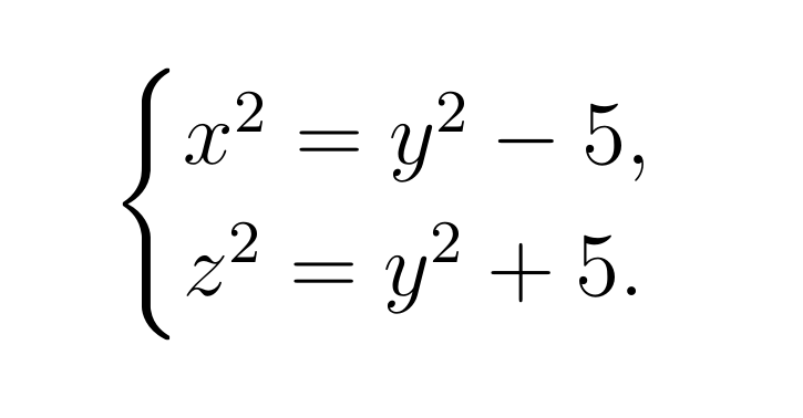 В первой задаче предлагалось найти три рациональных числа, удовлетворяющих системе уравнений. Фибоначчи справился быстро, однако привёл только ответ - (31/12; 41/12; 49/12).