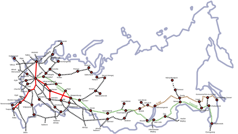 Карта с проектами высокоскоростных железных дорог, до 2030 года. Выглядит весьма амбициозно