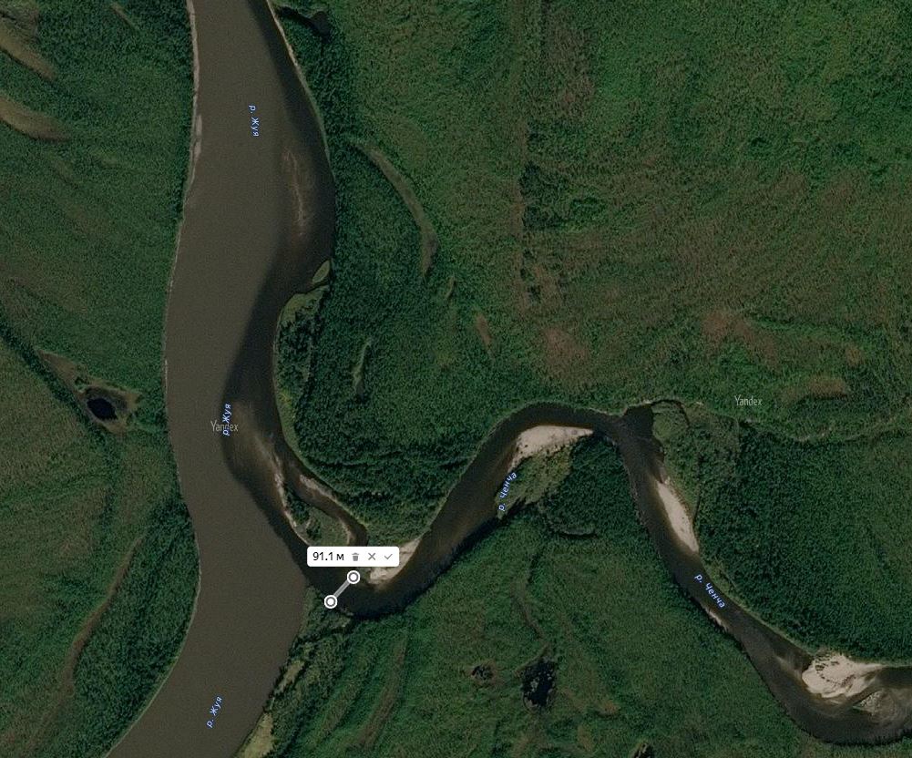 Впадение реки Ченча в реку Жуя