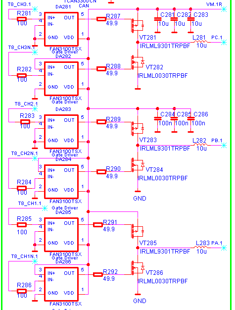 Рисунок 5 – Реализация мостовой схемы на МОП - транзисторах