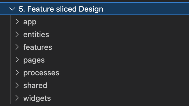 Пример подхода "Feature Sliced Design"