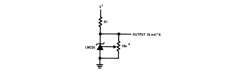 Рисунок 5 - Схема включения датчика LM335M, источник изображения [4]