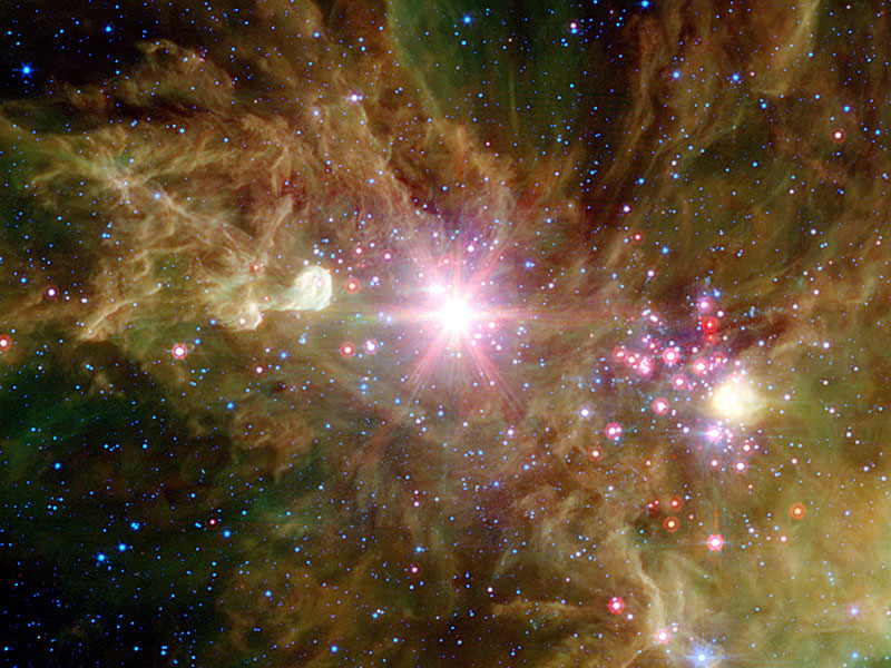 Рассеянное звездное скопление NGC 2264 в созвездии Единорога  
