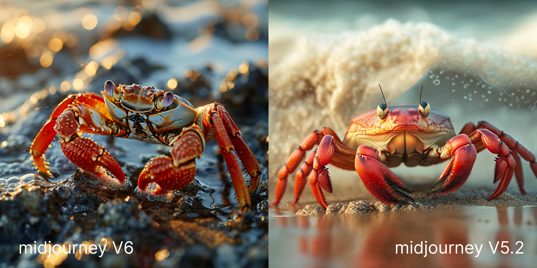 close up of a red crab sitting in the sea in the sand