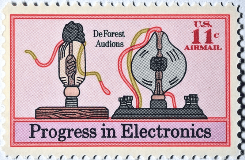 Почтовая марка 1973 года, посвященная аудиону де Фореста